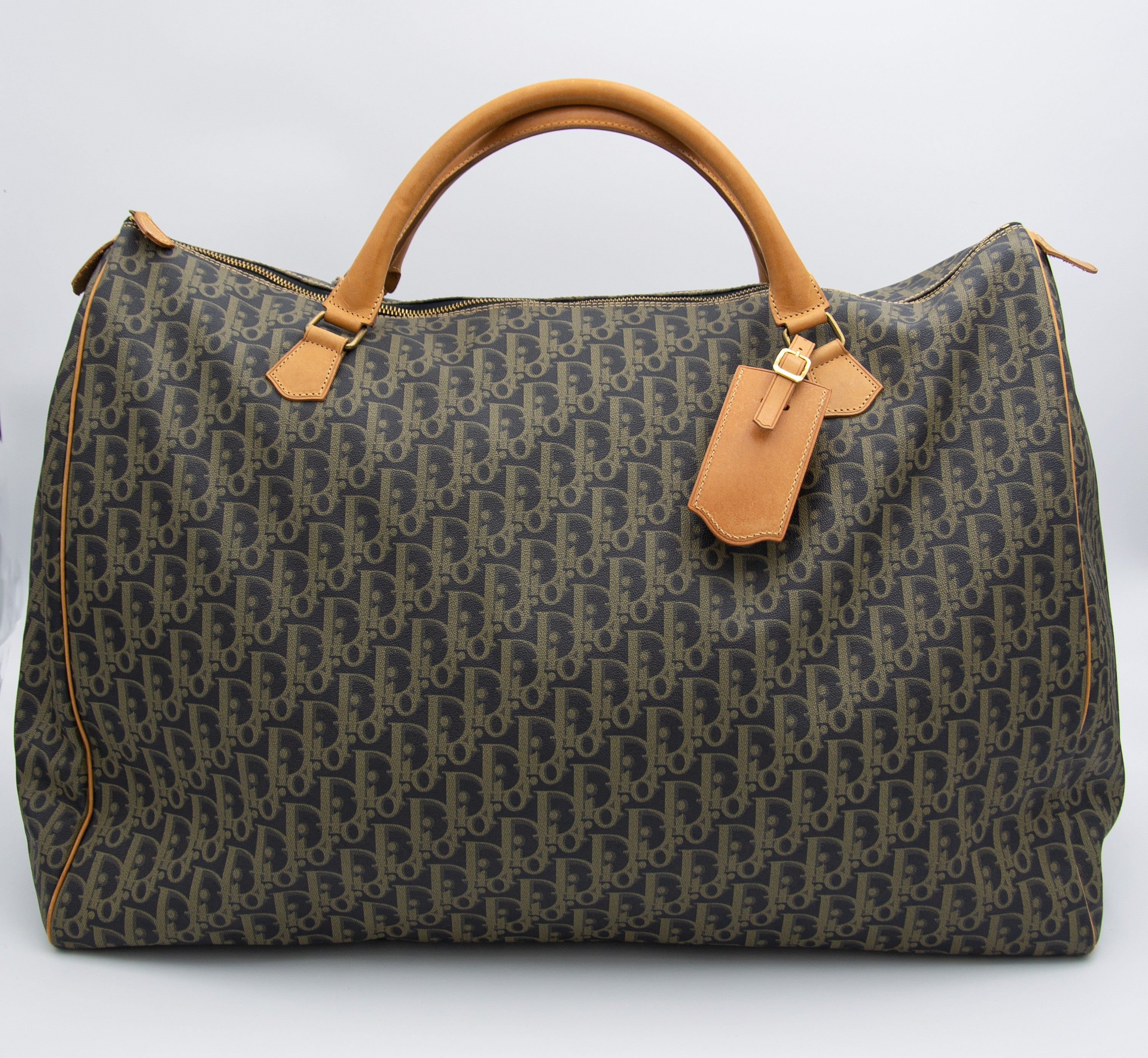 Sac De Voyage Dior Vintage En Toile Enduite Oblique
