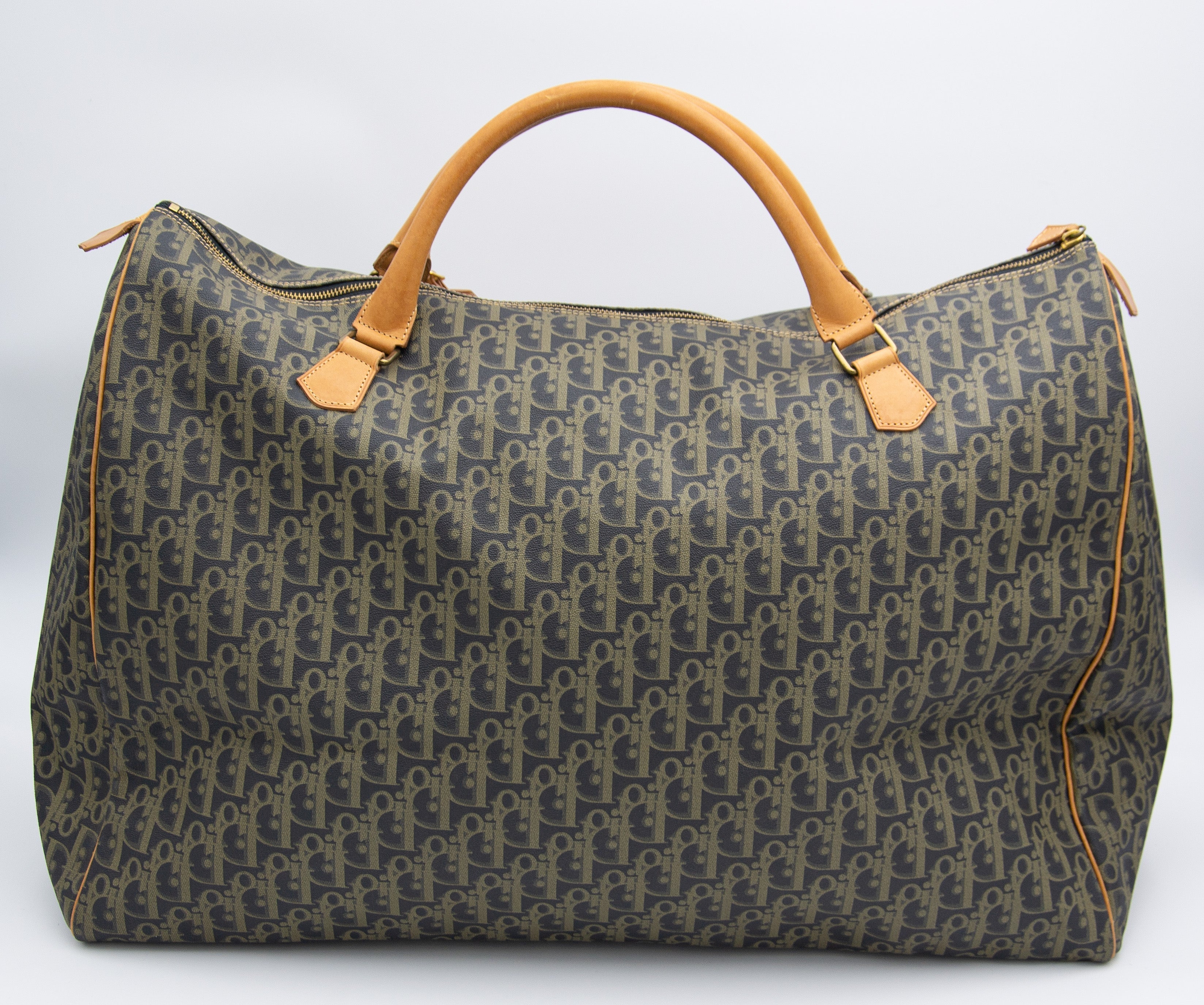Sac De Voyage Dior Vintage En Toile Enduite Oblique