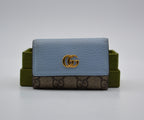 Porte-Clés Gg Marmont Cuir Bleu Pastel