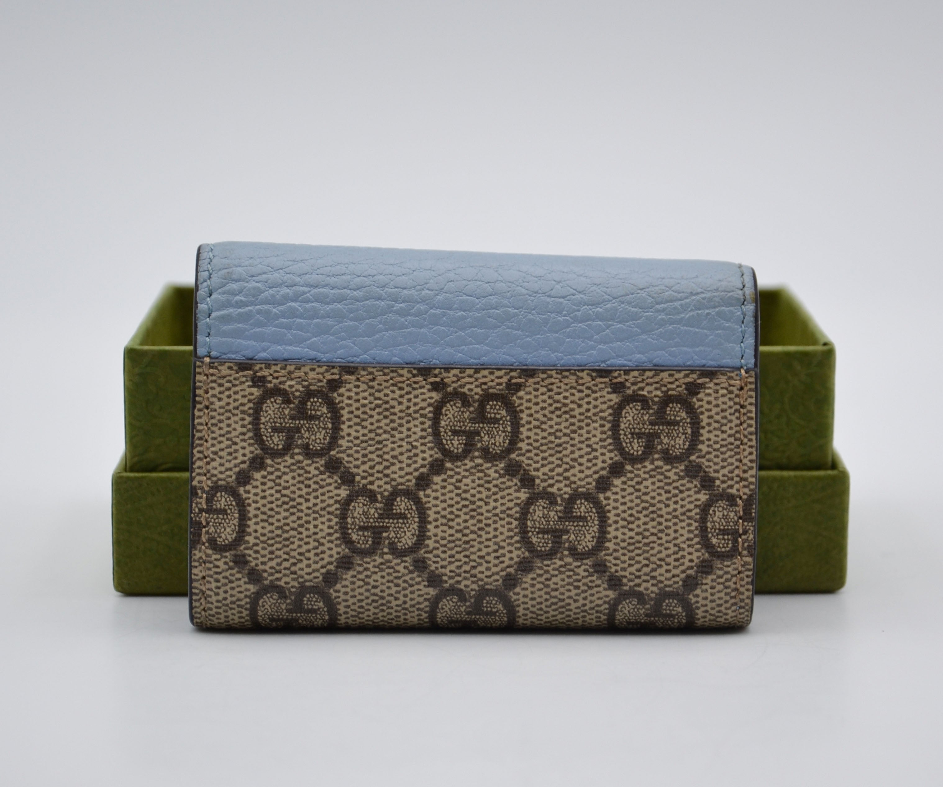 Porte-Clés Gg Marmont Cuir Bleu Pastel