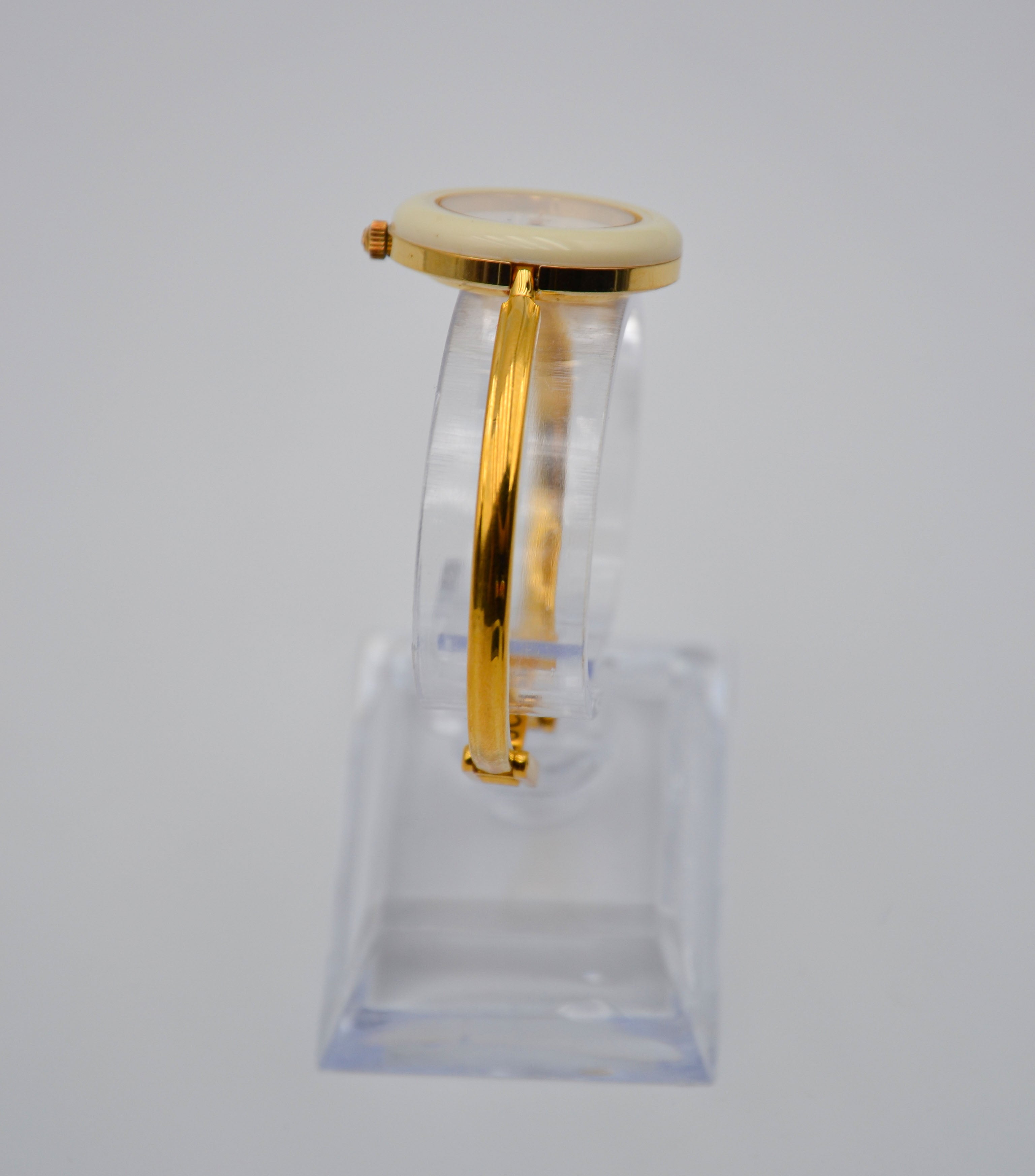 Montre Bezel Femme Beige Quartz