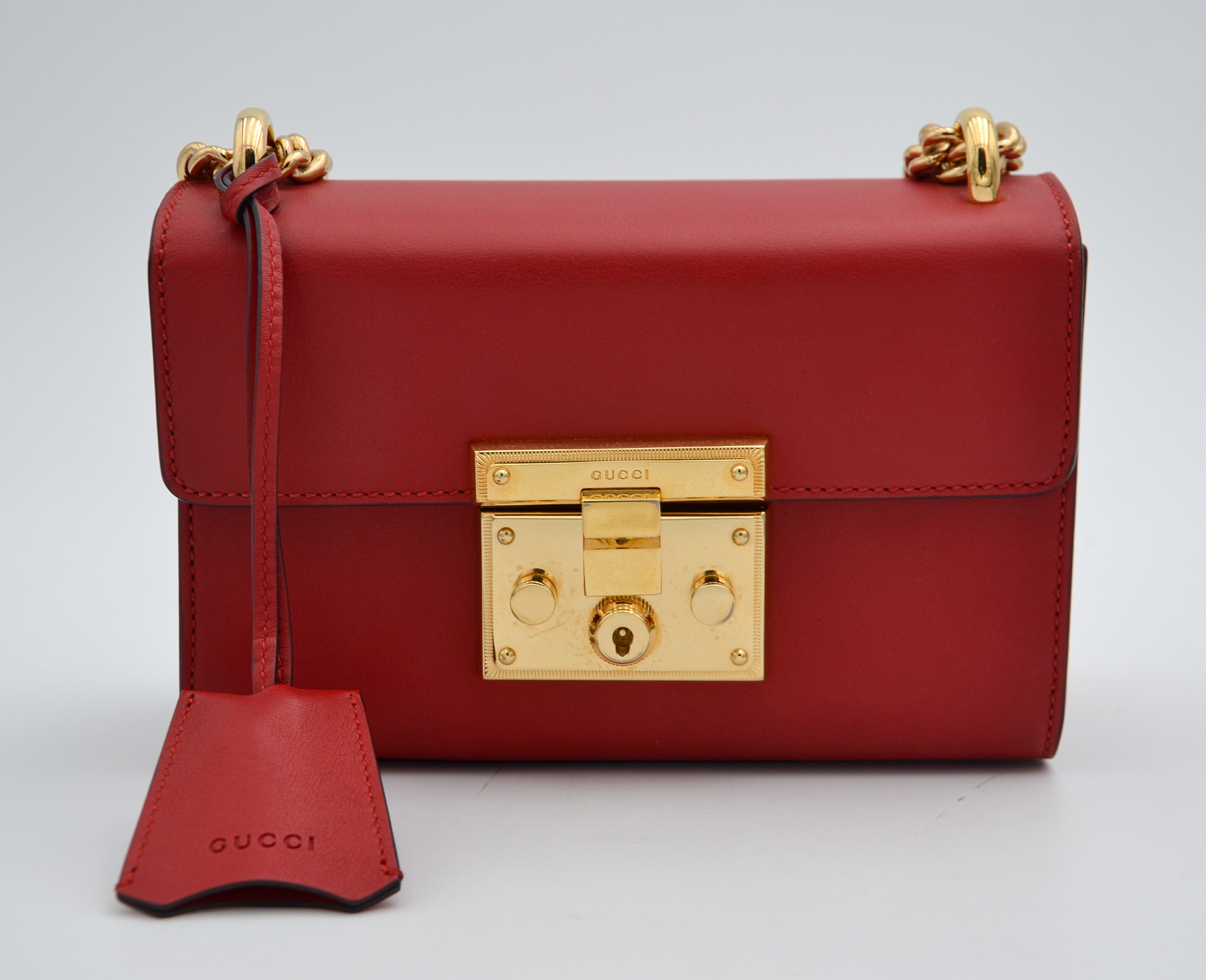 Sac Gucci Padlock Rouge Cuir
