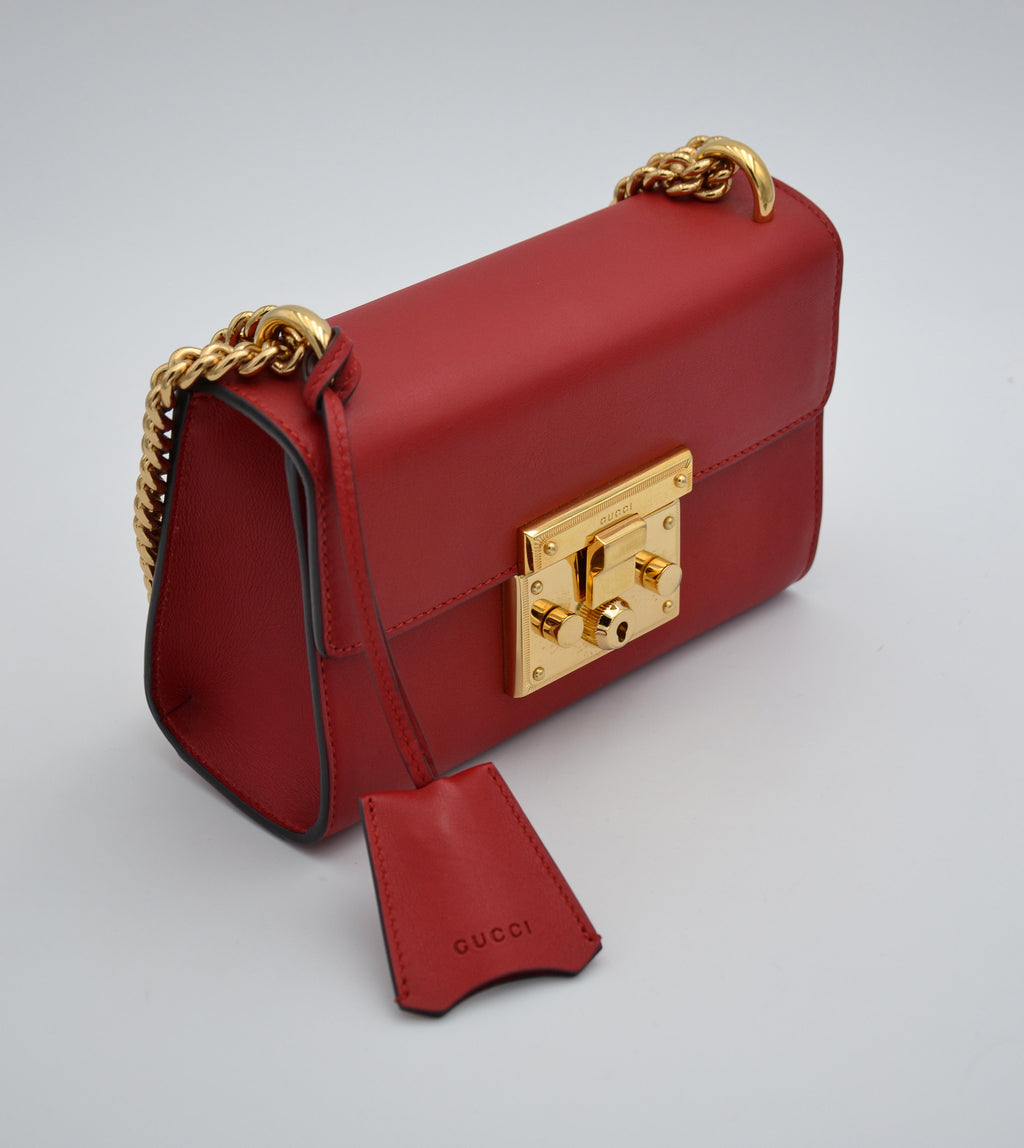 Sac Gucci Padlock Rouge Cuir
