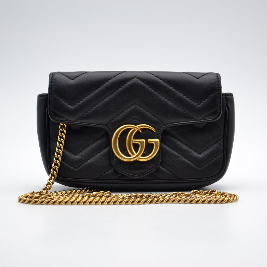 Sac Gucci Gg Marmont Super Mini Matelassé Noir