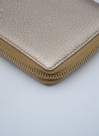 Portefeuille Gucci Cuir Grainé Doré Bamboo Zippy