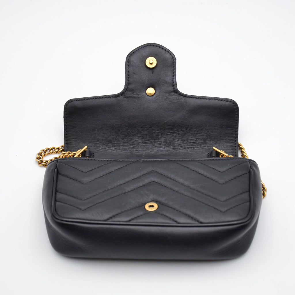 Sac Gucci Gg Marmont Super Mini Matelassé Noir