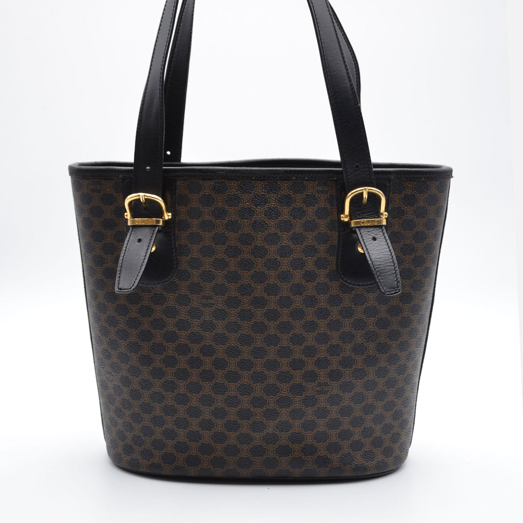 Cabas Céline Macadam Toile Enduite Noire