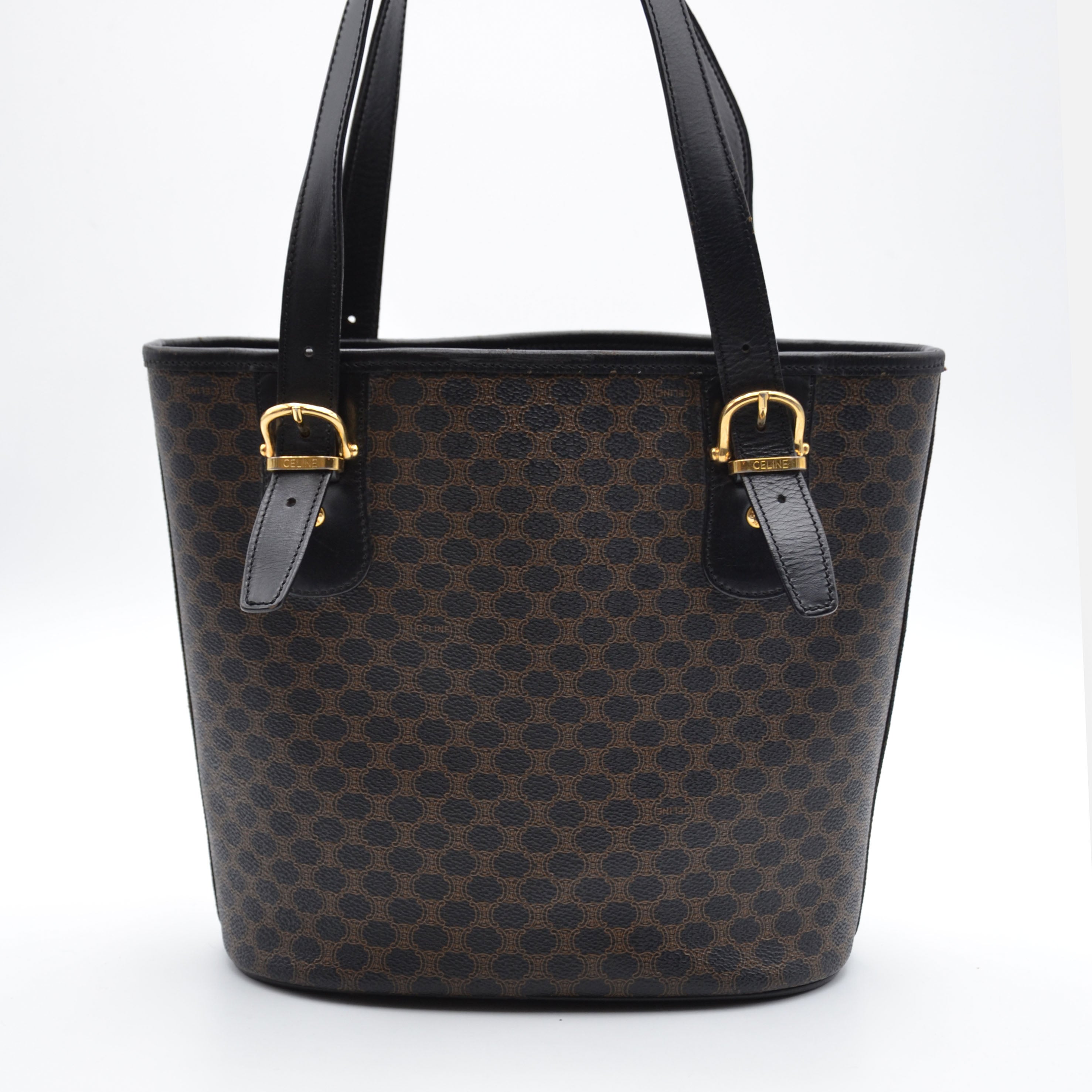 Cabas Céline Macadam Toile Enduite Noire
