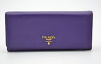 Portefeuille Long Prada En Cuir Saffiano Violet