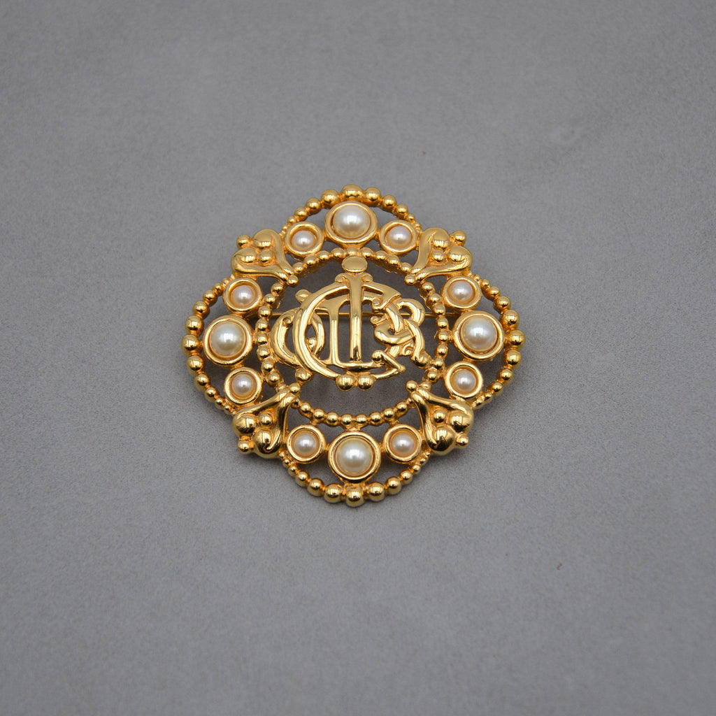 Christian Dior Broche Monogramme Cd Baroque Vintage