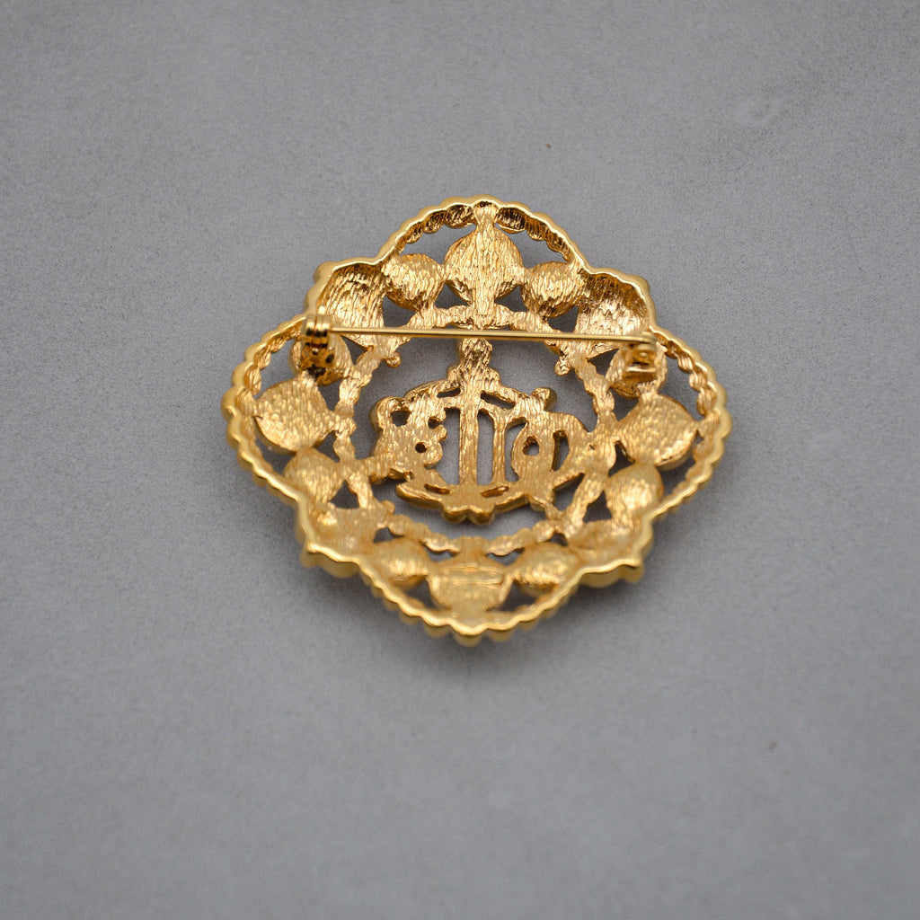 Christian Dior Broche Monogramme Cd Baroque Vintage