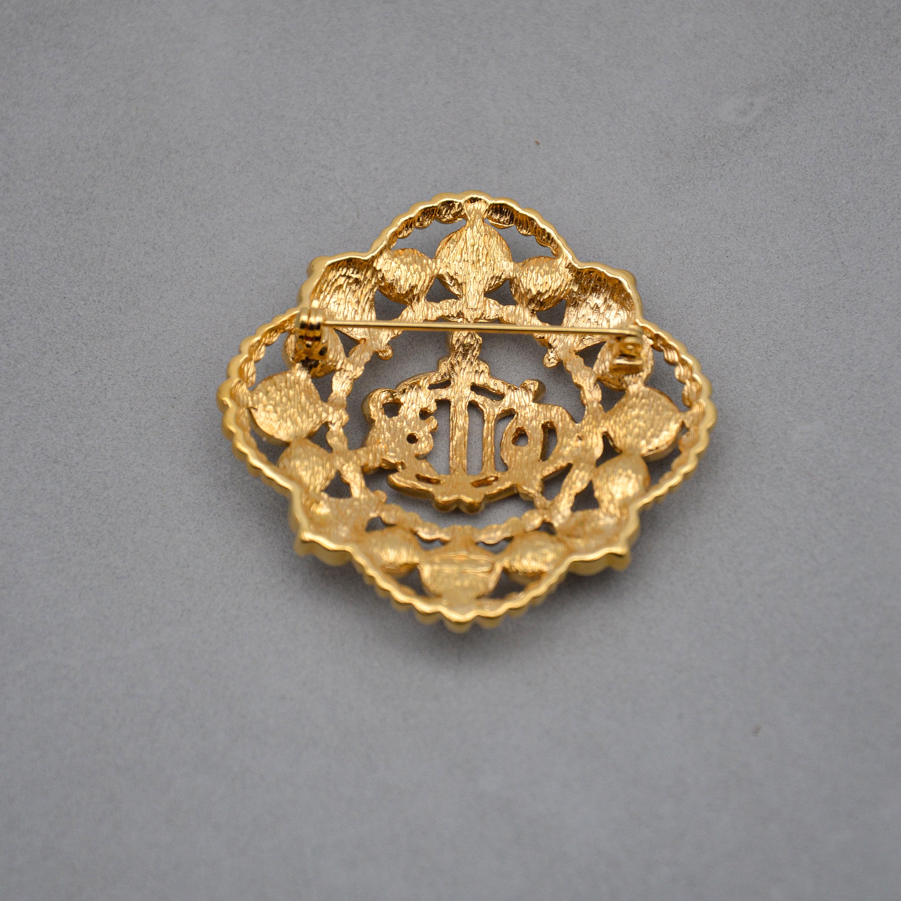 Christian Dior Broche Monogramme Cd Baroque Vintage