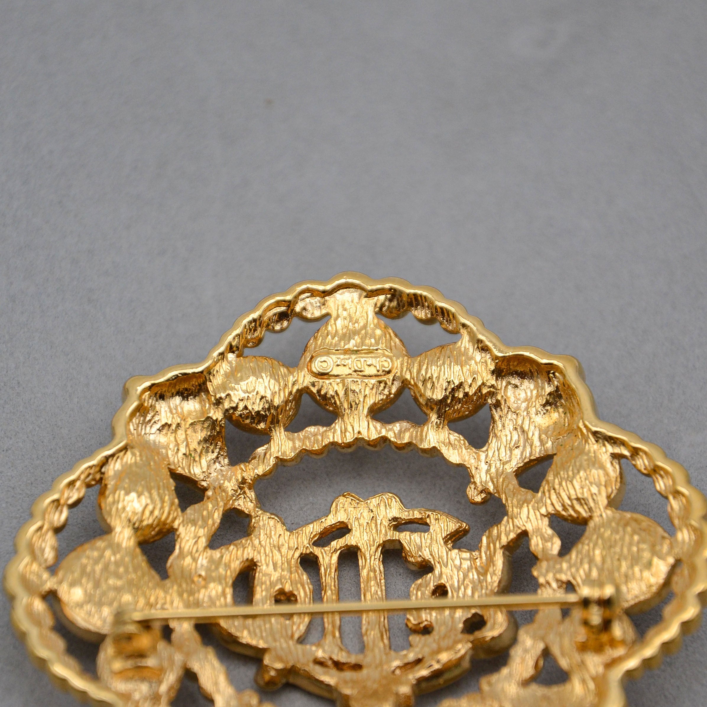 Christian Dior Broche Monogramme Cd Baroque Vintage