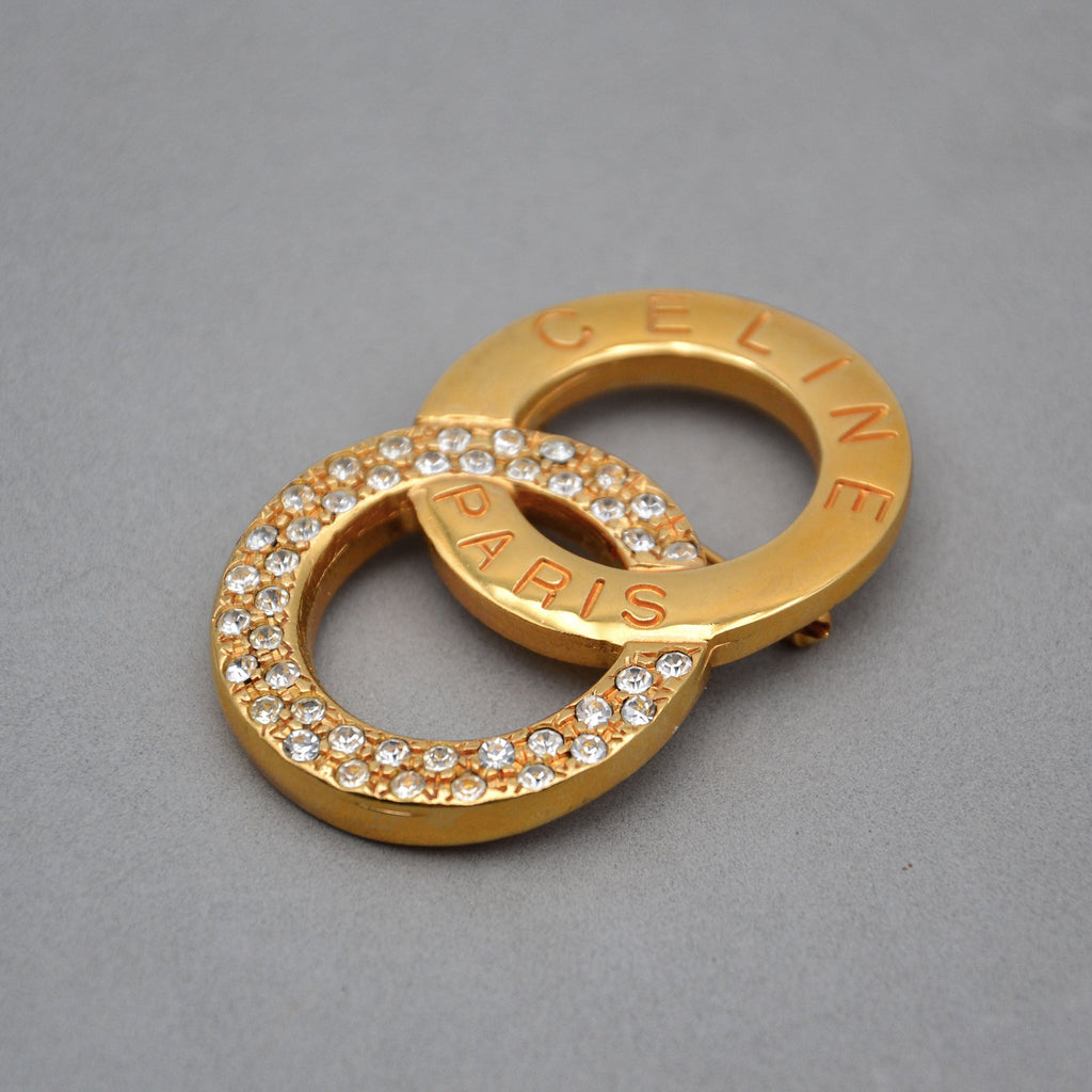 Céline Broche Anneaux Entrelacés Vintage