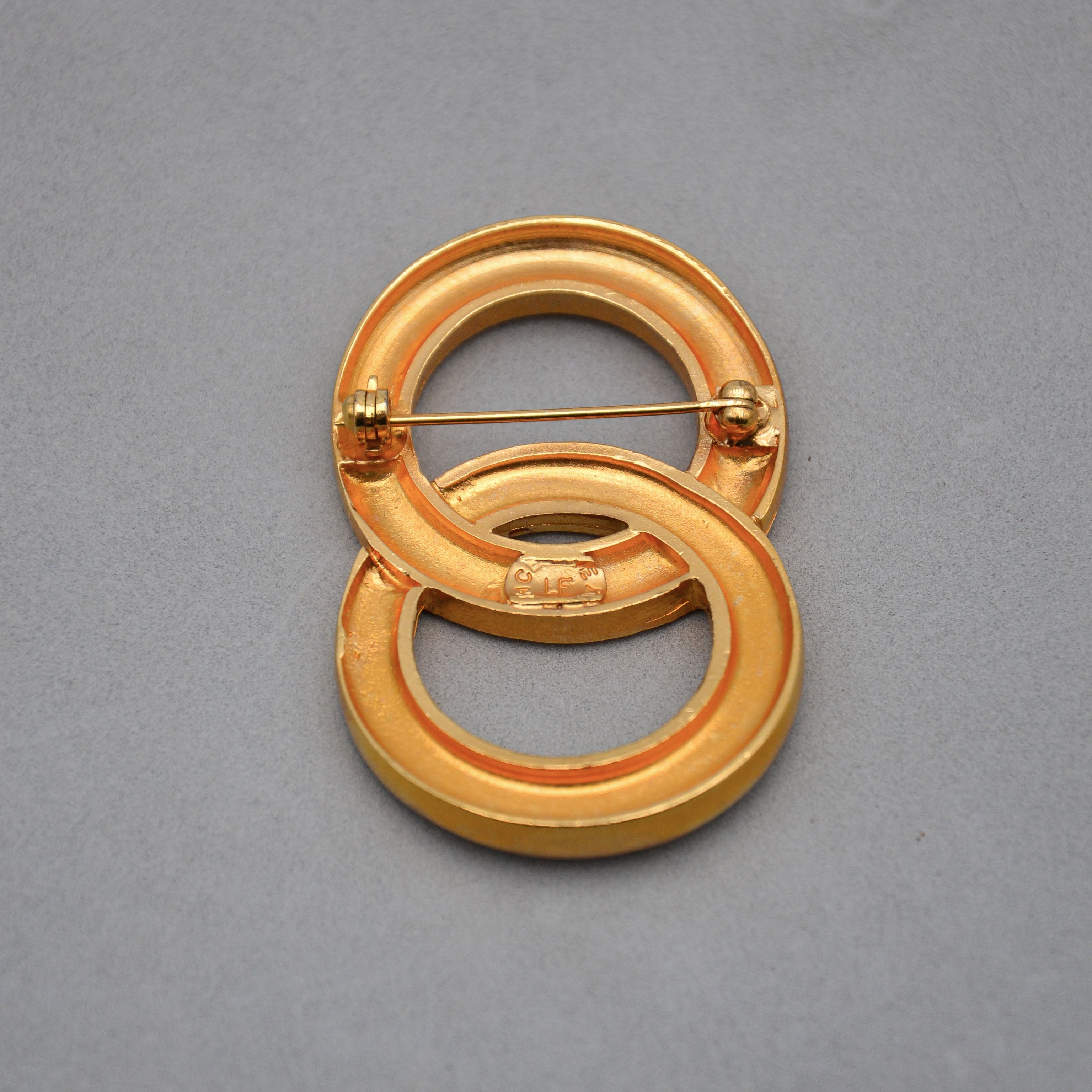 Céline Broche Anneaux Entrelacés Vintage