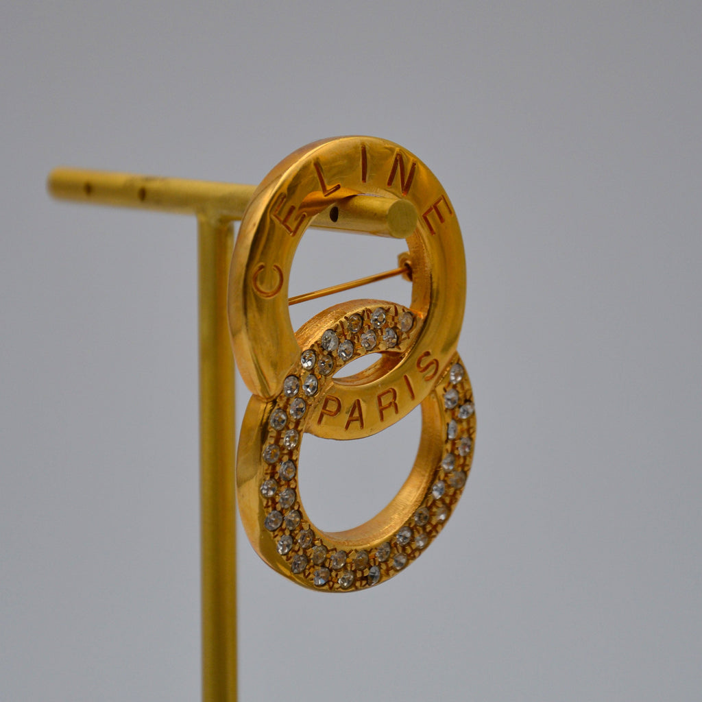 Céline Broche Anneaux Entrelacés Vintage