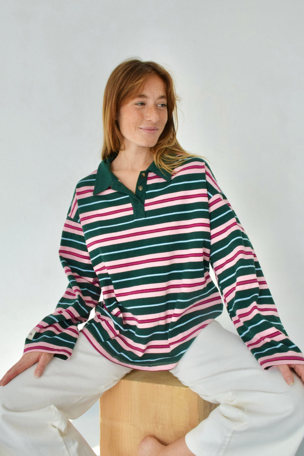 Polo Filipa Vert Et Rose