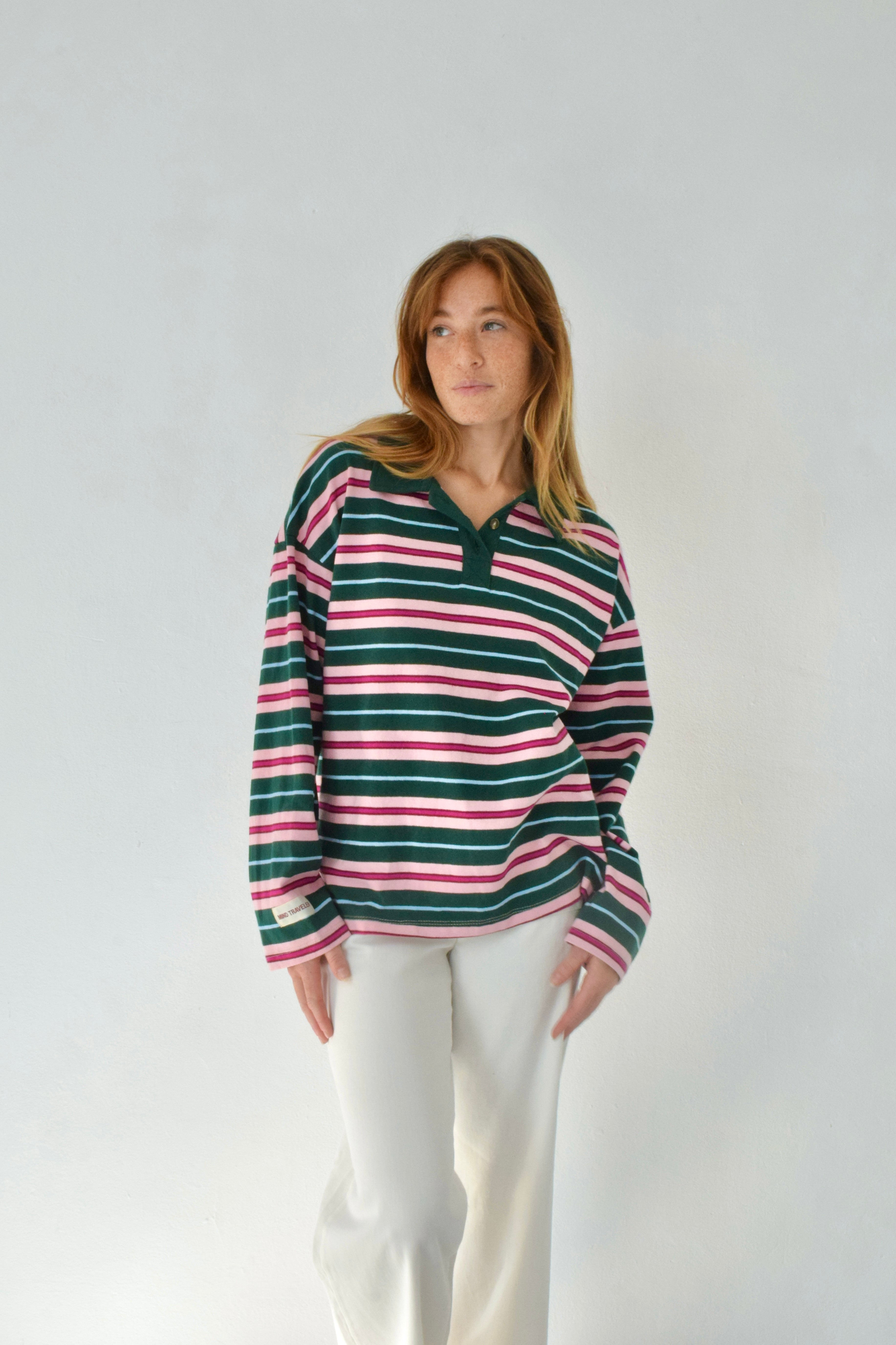 Polo Filipa Vert Et Rose