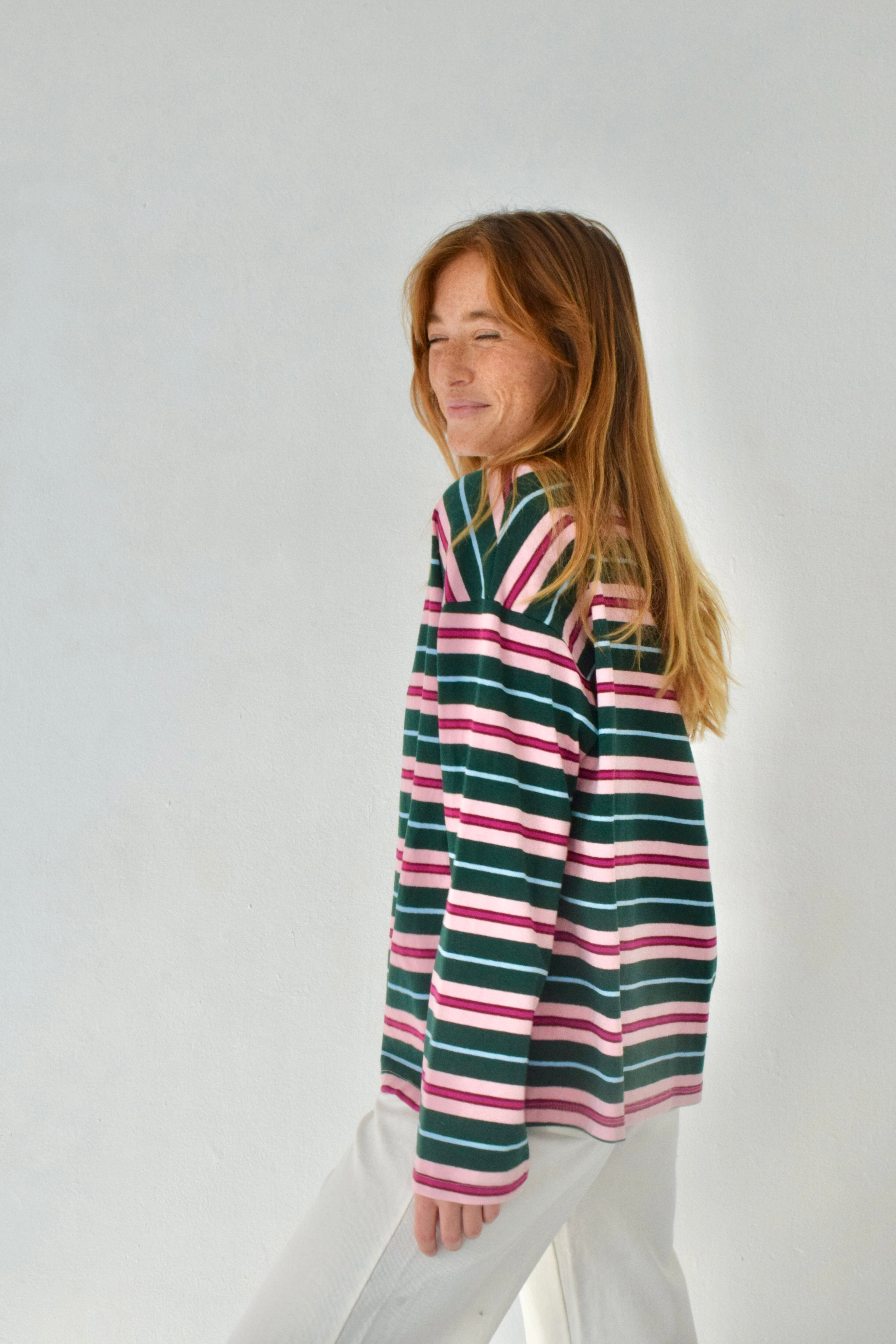 Polo Filipa Vert Et Rose