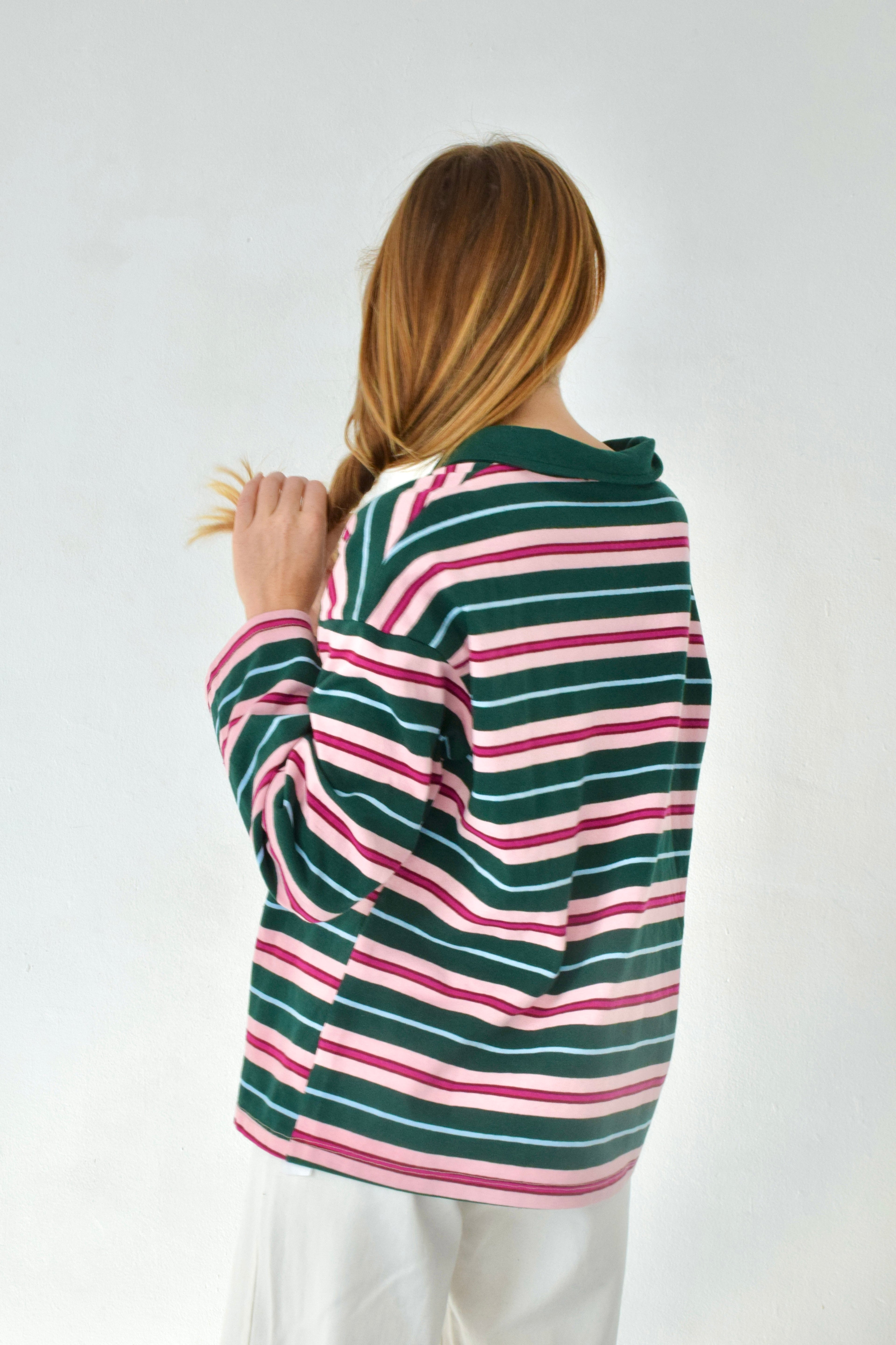Polo Filipa Vert Et Rose