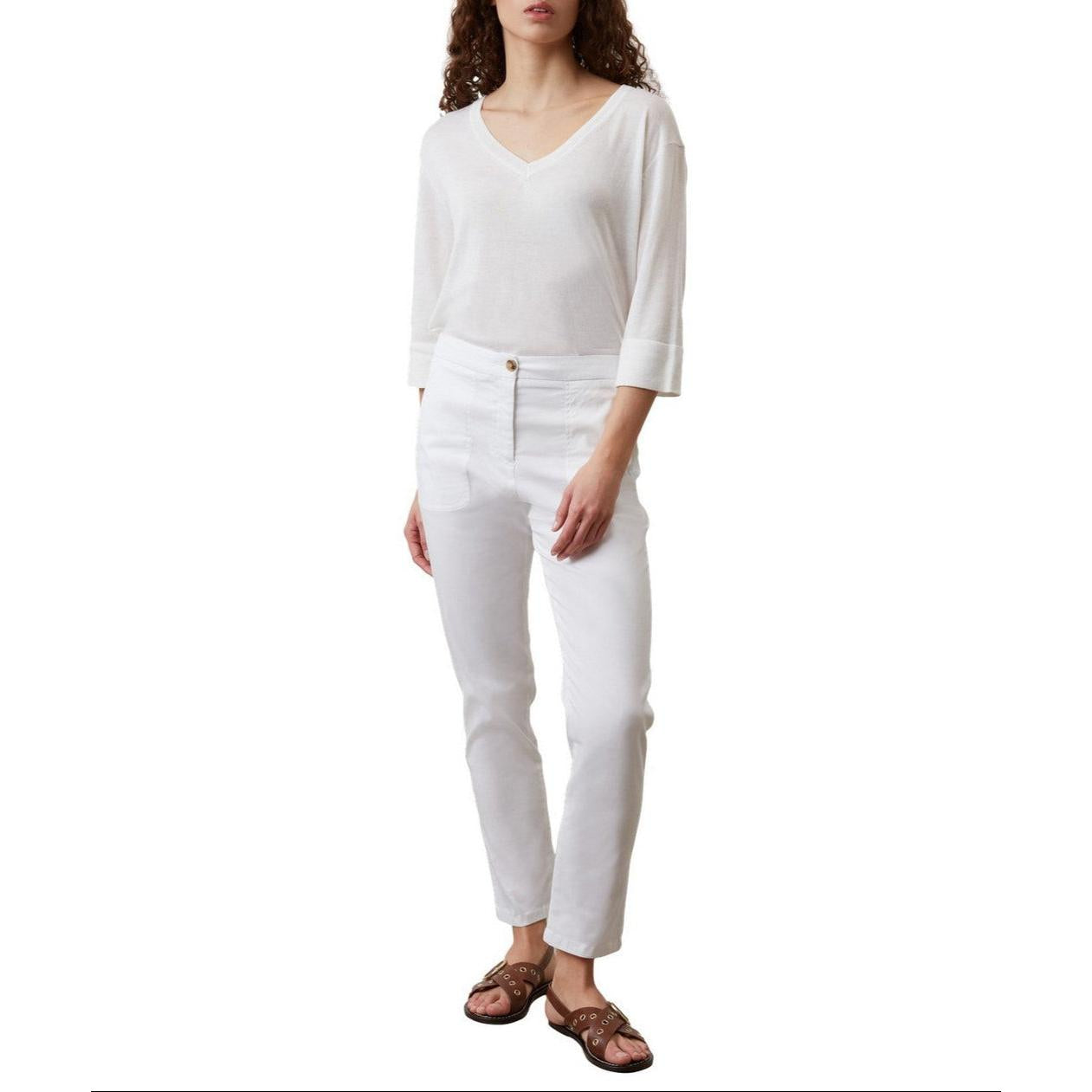 Pantalon - Combi - Short Elizia - Blanc