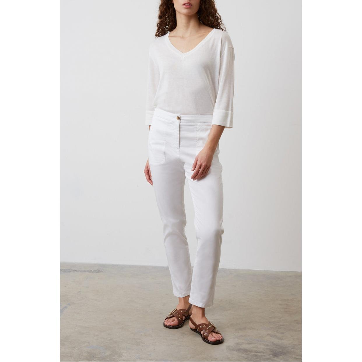 Pantalon - Combi - Short Elizia - Blanc