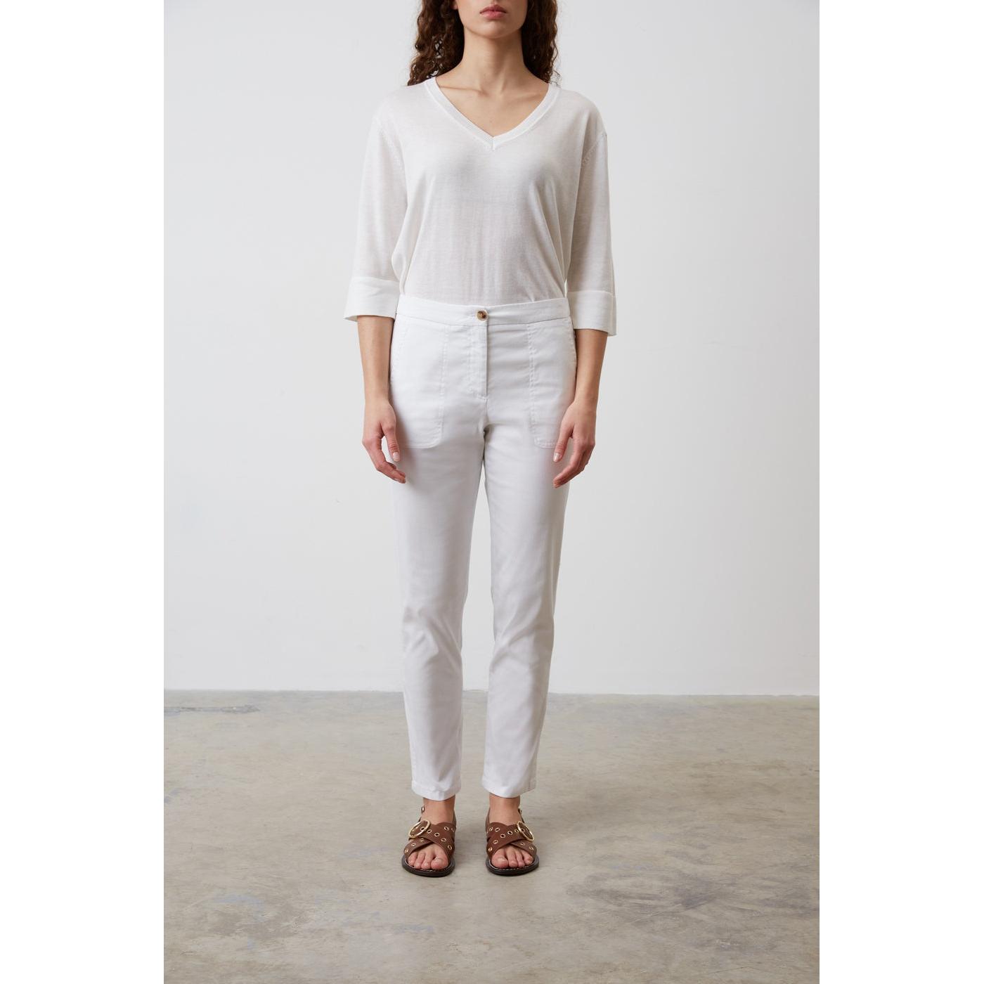 Pantalon - Combi - Short Elizia - Blanc