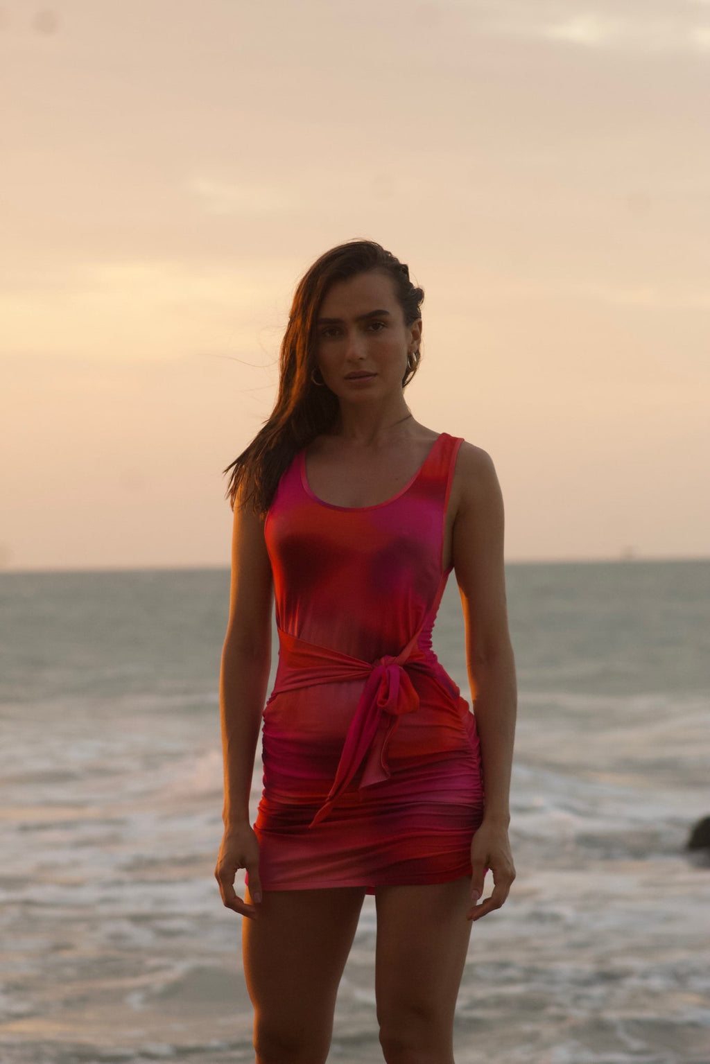 Robe Amour A La Plage Dégradé Rouge/Rose
