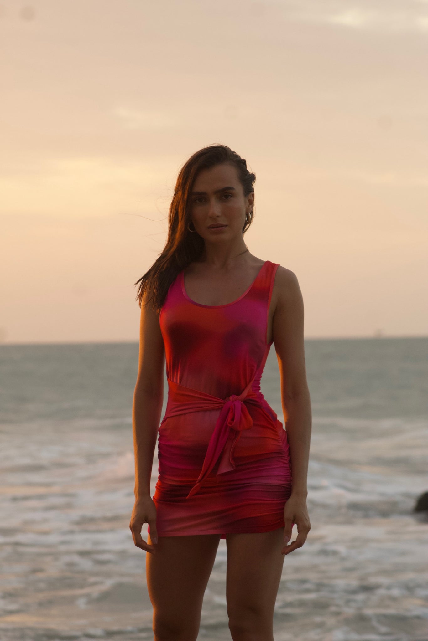 Robe Amour A La Plage Dégradé Rouge/Rose