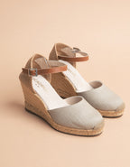 Espadrilles Talon Haut Dolce Vita Bride - Toile Lin - Femme