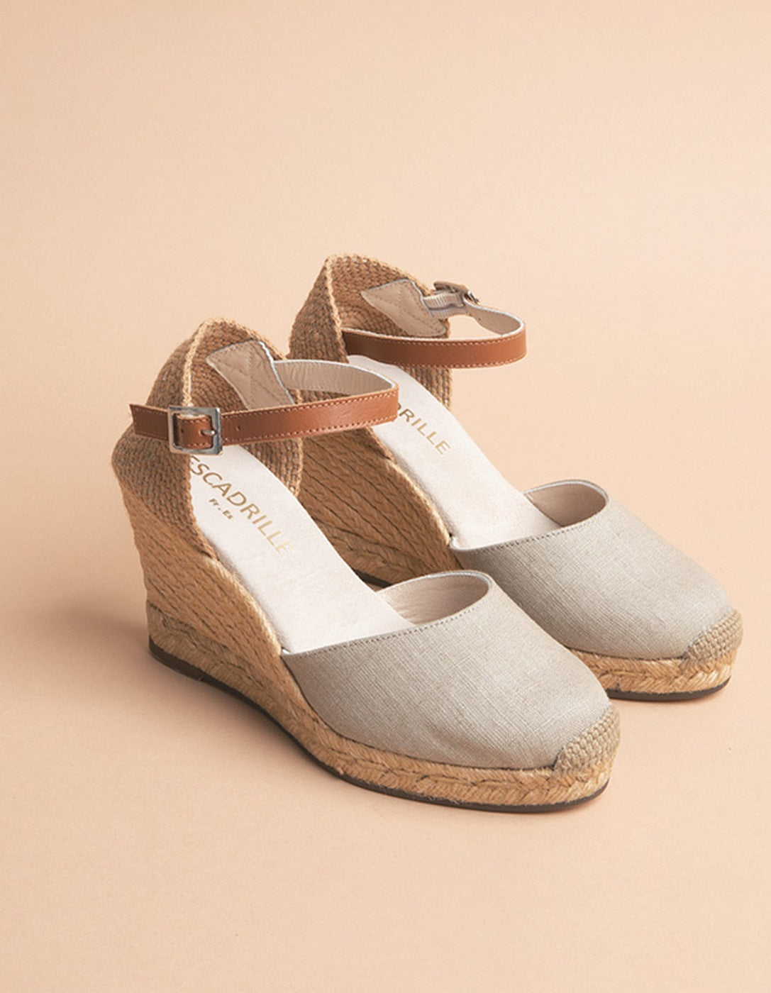 Espadrilles Talon Haut Dolce Vita Bride - Toile Lin - Femme