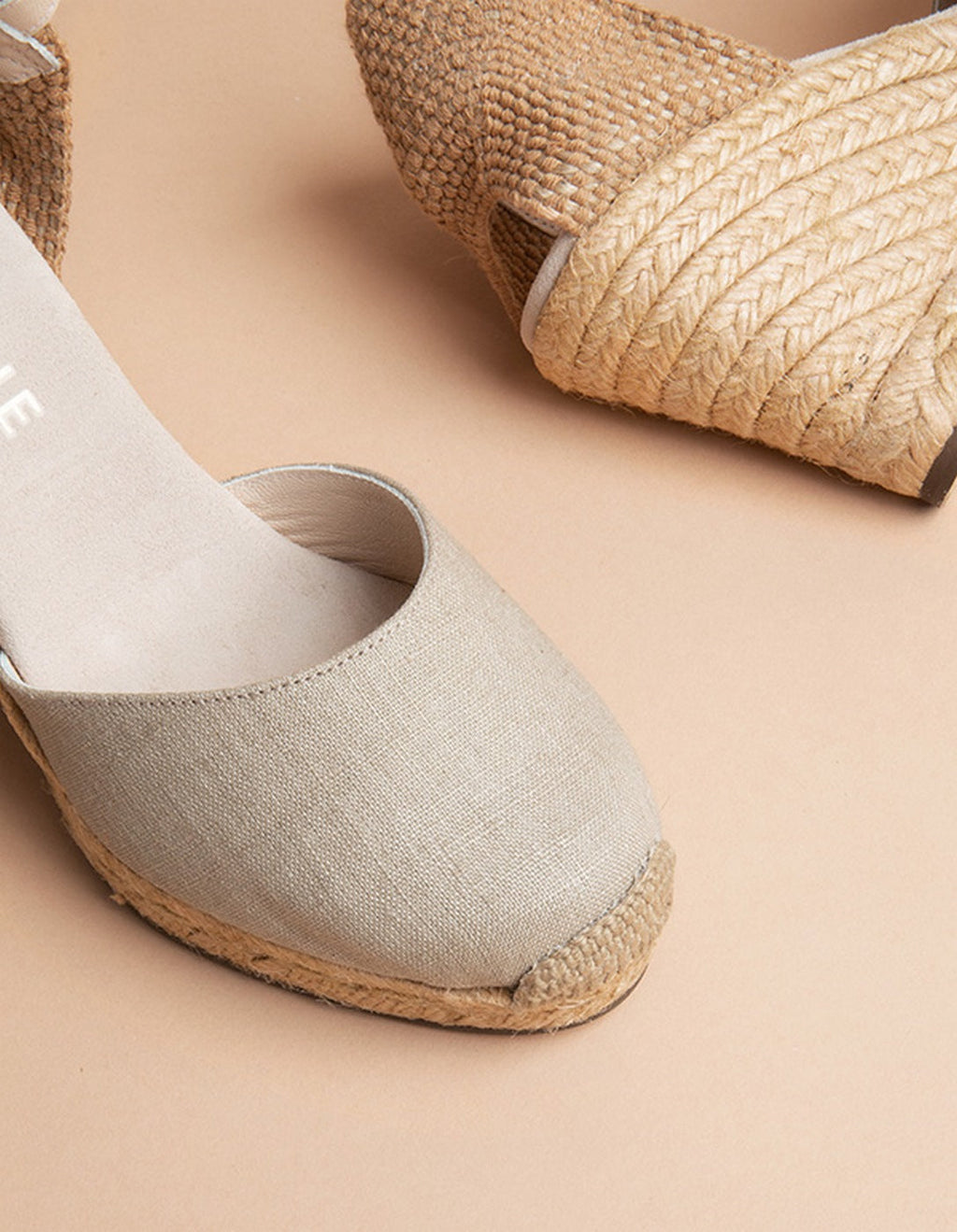 Espadrilles Talon Haut Dolce Vita Bride - Toile Lin - Femme