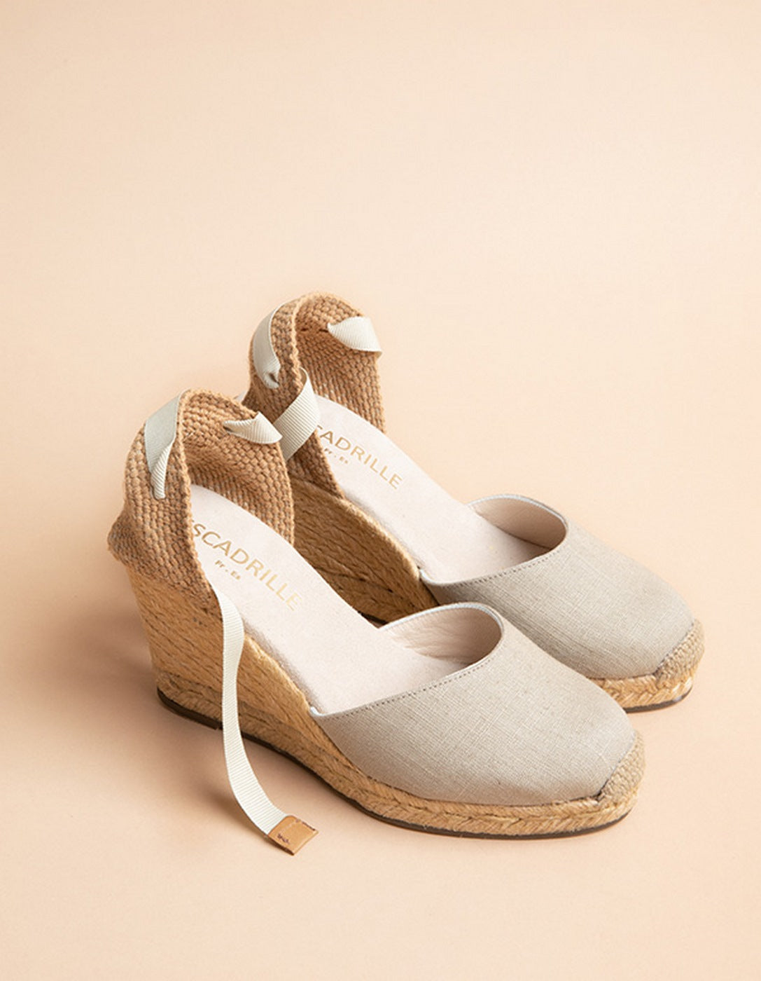 Espadrilles Talon Haut Dolce Vita Ruban - Toile Lin - Femme
