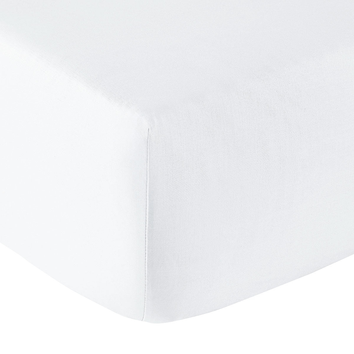 Satin Uni Jacquard - Drap Housse - Blanc