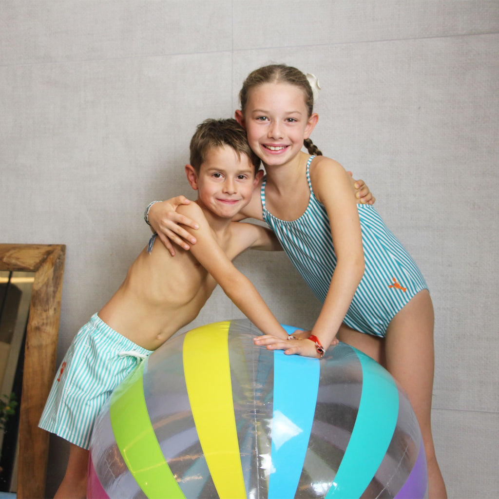 Maillot De Bain 1 Pièce Fille - Le Petit Immergé Aqua Rayé