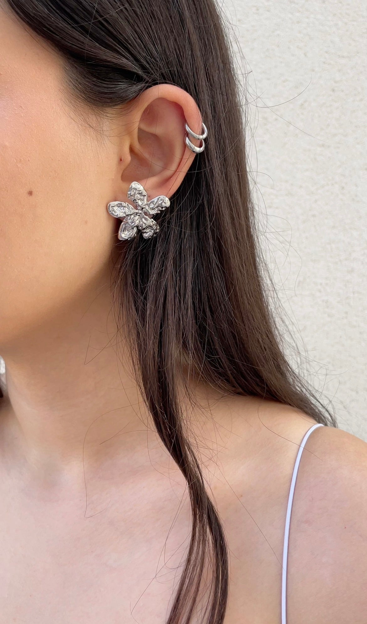 Boucles D'Oreilles Textured Flower
