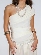 Collier Doble Satélite Plateado