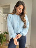 Maille En Laine Bianca Bleu Glacier