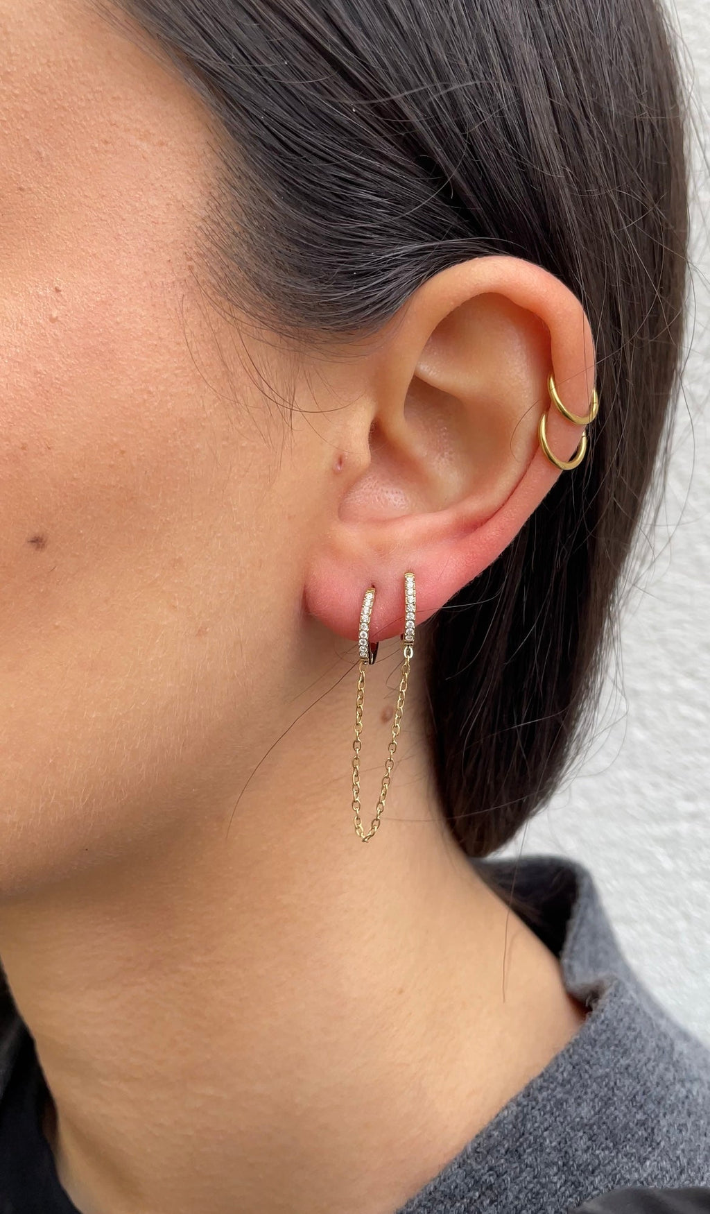 Boucles D'Oreilles Mono Strass Earring