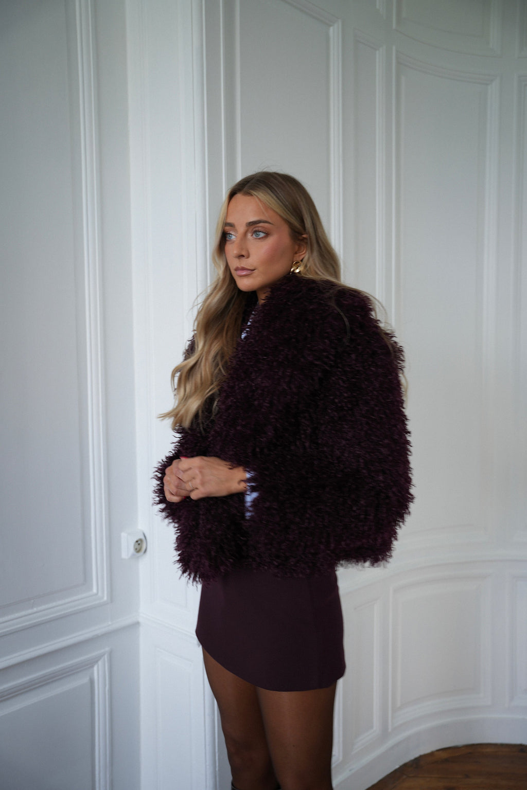 Manteau Fourrure Soanne - Prune