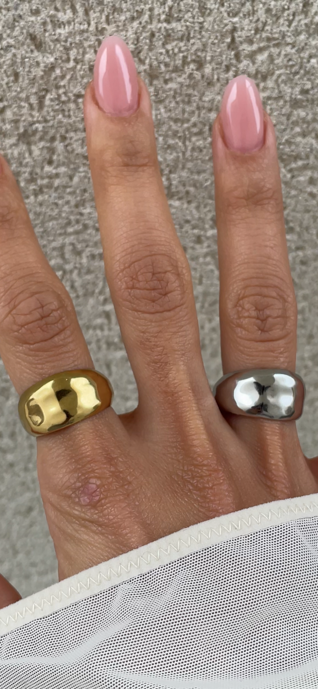Bague Hammered Dome
