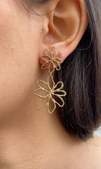 Boucles D'Oreilles Double Dainty Flower