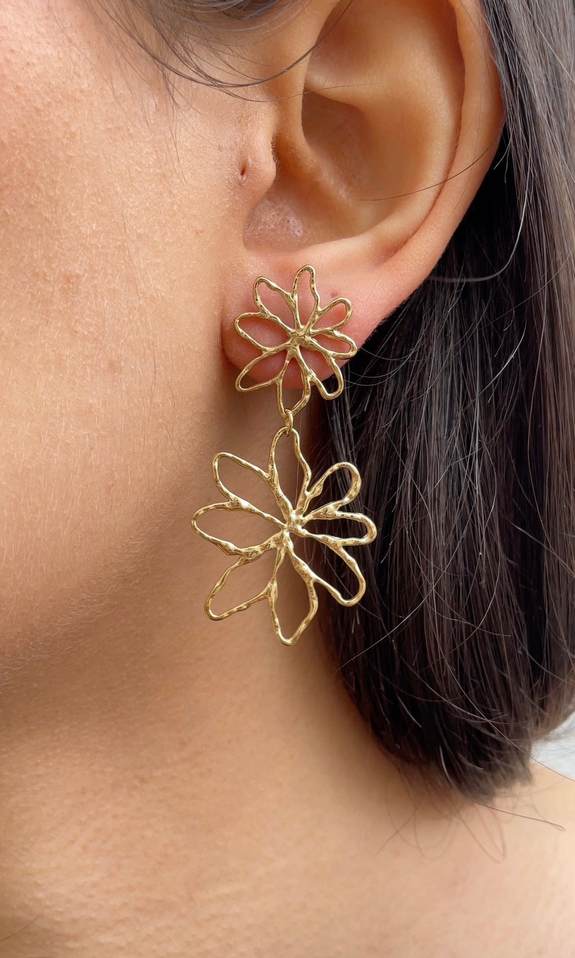 Boucles D'Oreilles Double Dainty Flower