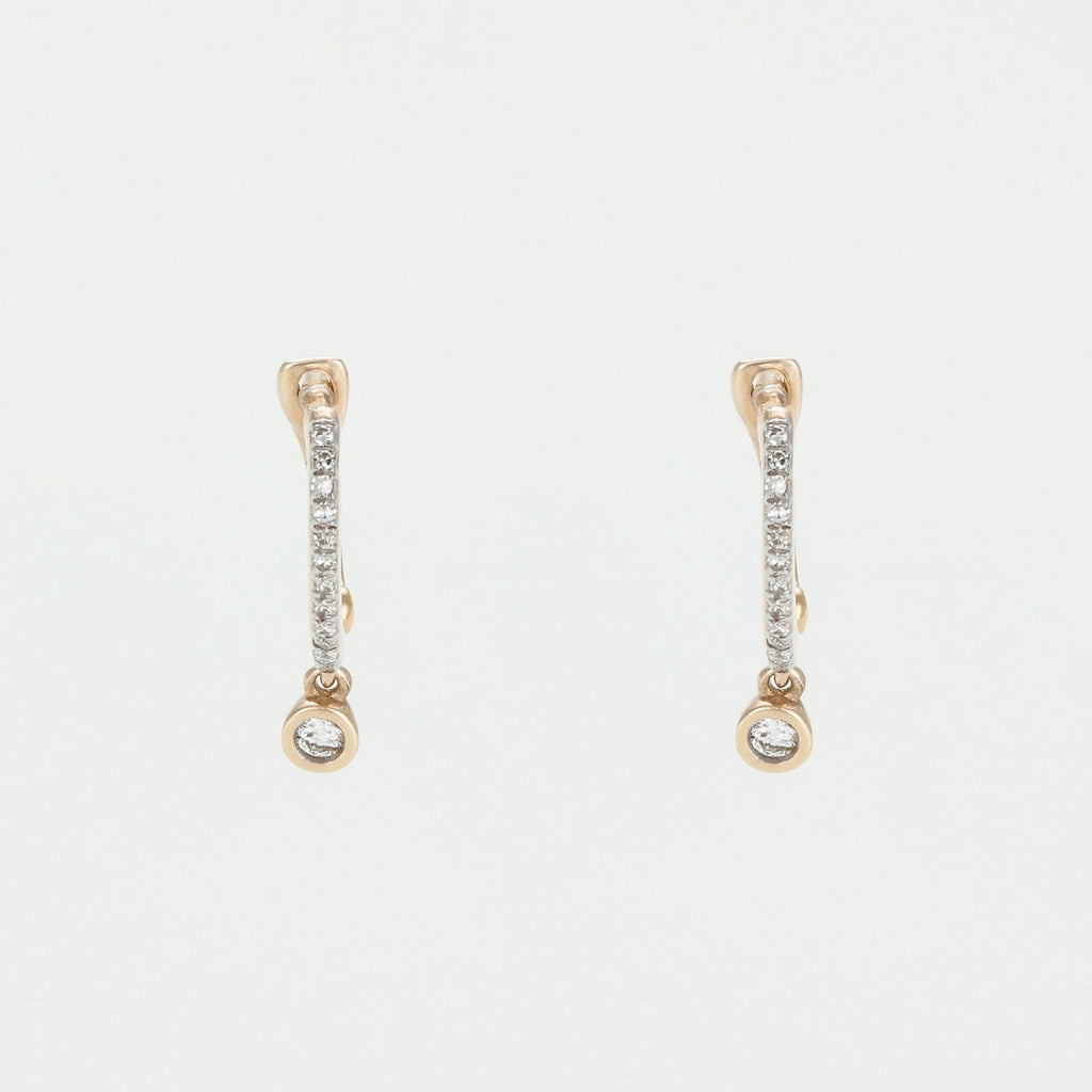 Boucles D'Oreilles "Créoles Charms" D0,1/30Ct - Or Jaune 375/1000