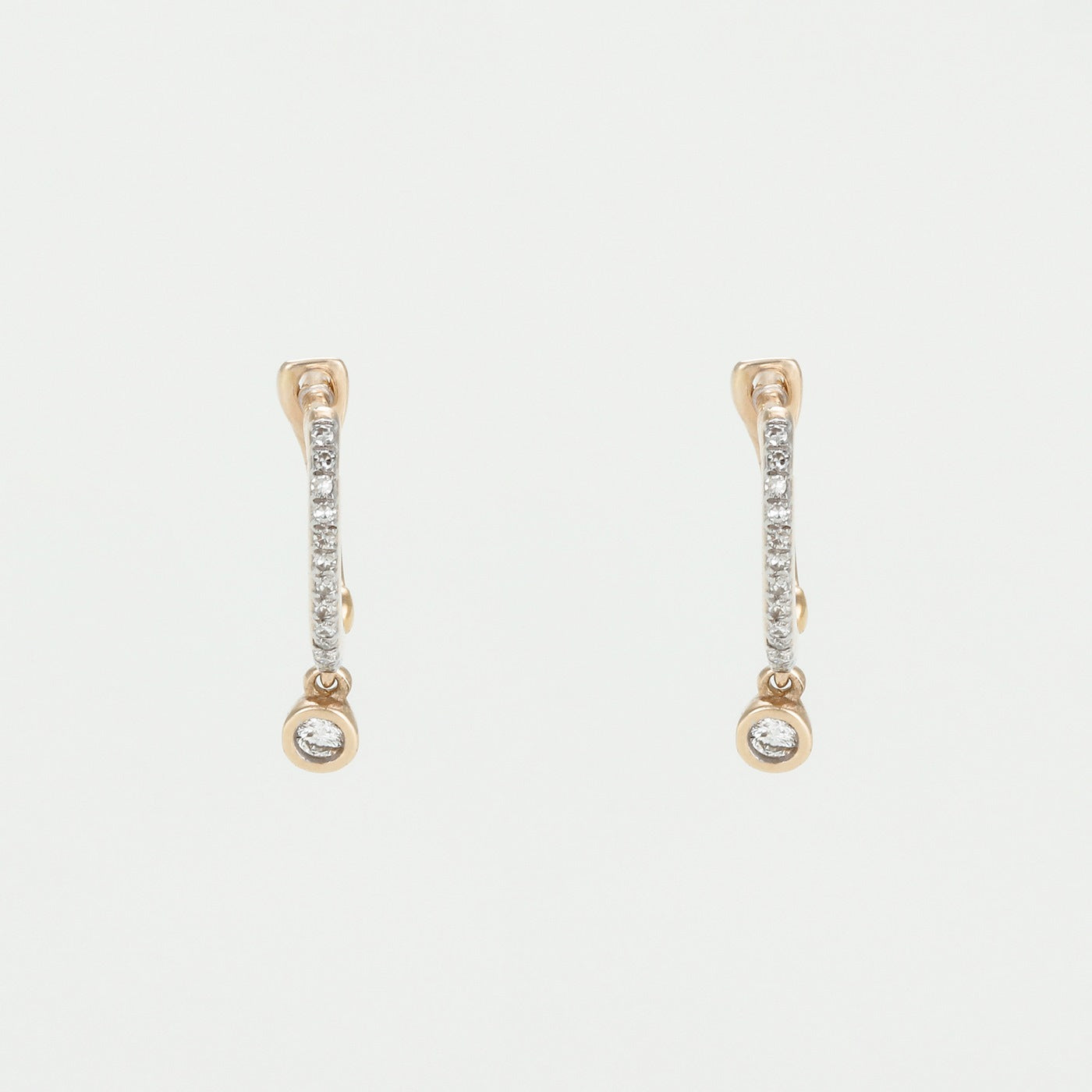 Boucles D'Oreilles "Créoles Charms" D0,1/30Ct - Or Jaune 375/1000
