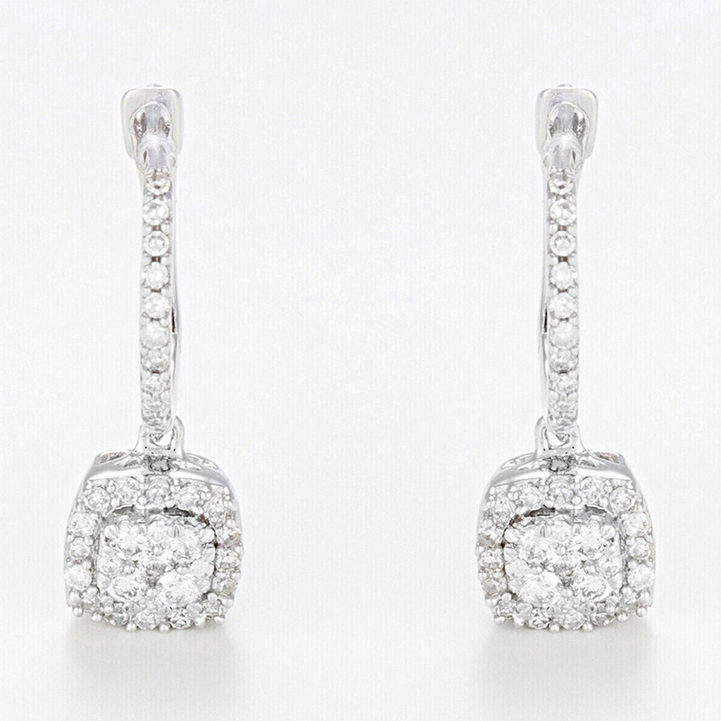 Boucles D'Oreilles "Quadra" D0,30/72 - Or Blanc 375/1000