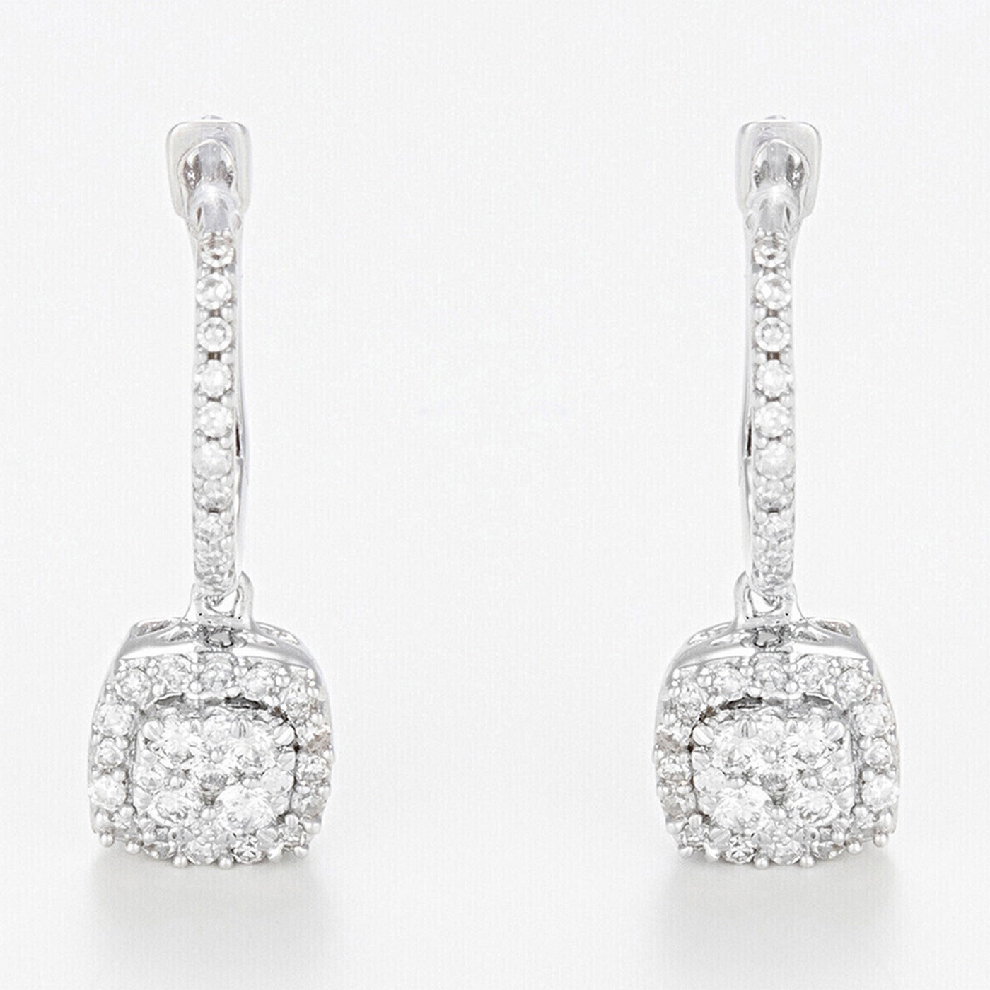 Boucles D'Oreilles "Quadra" D0,30/72 - Or Blanc 375/1000