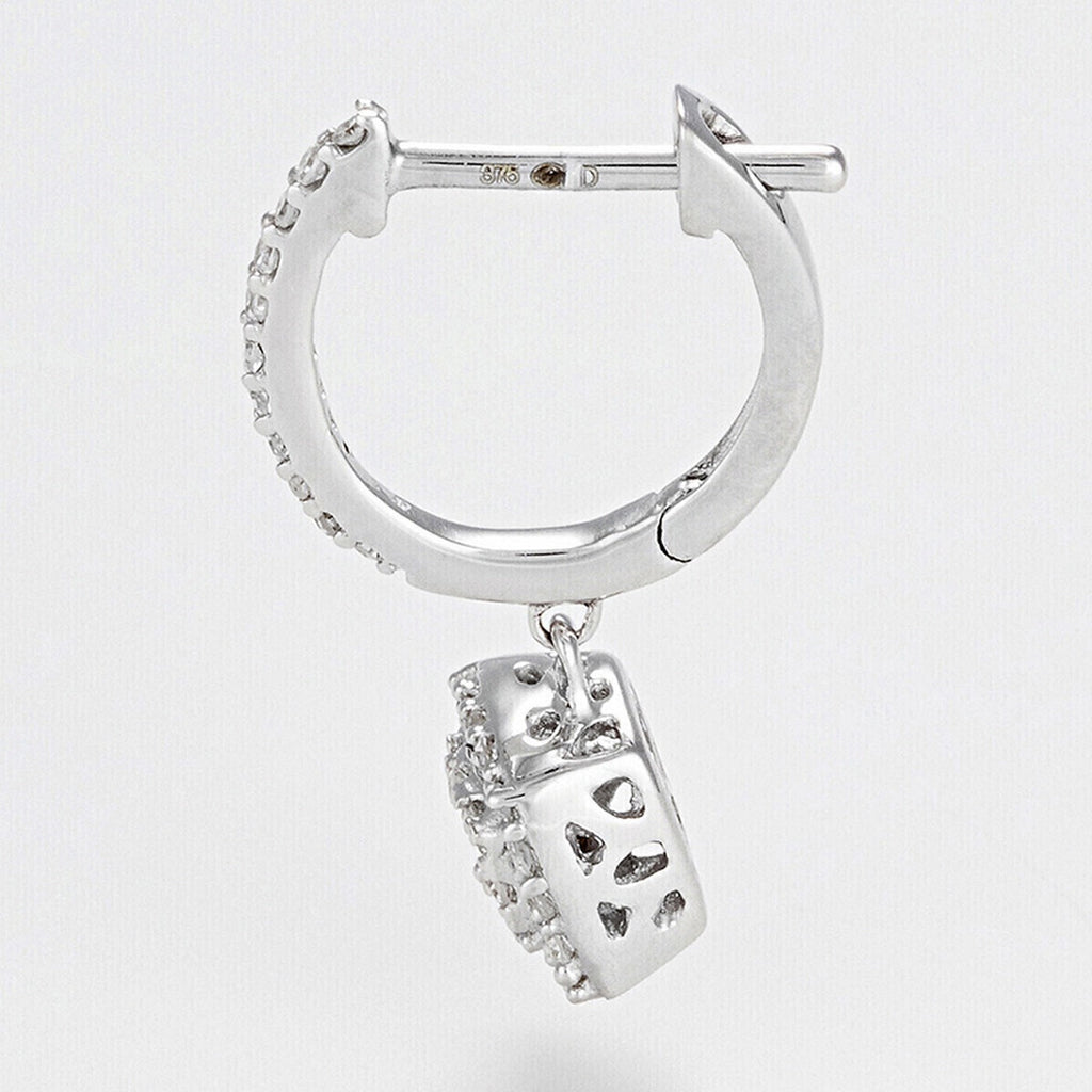 Boucles D'Oreilles "Quadra" D0,30/72 - Or Blanc 375/1000