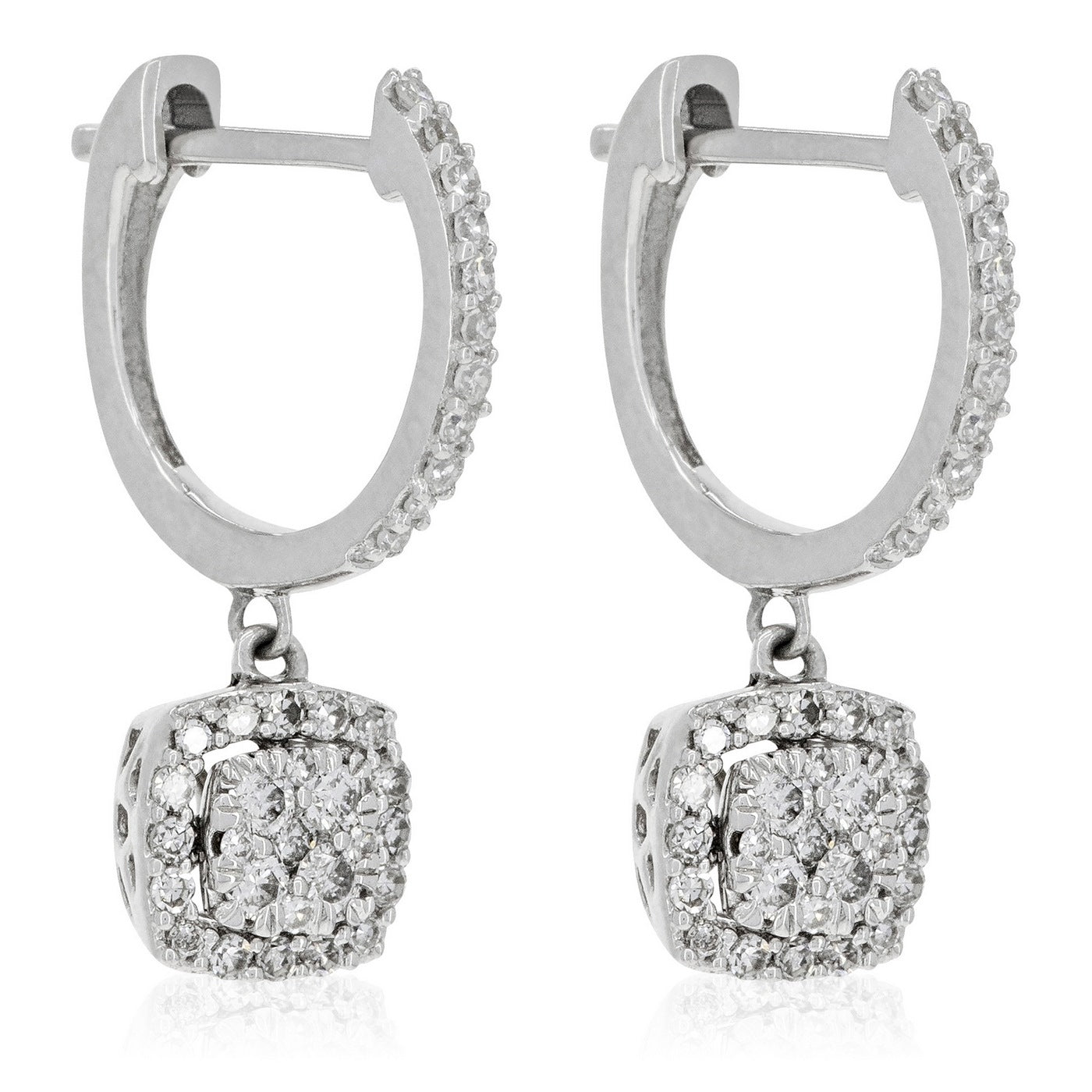 Boucles D'Oreilles "Quadra" D0,30/72 - Or Blanc 375/1000