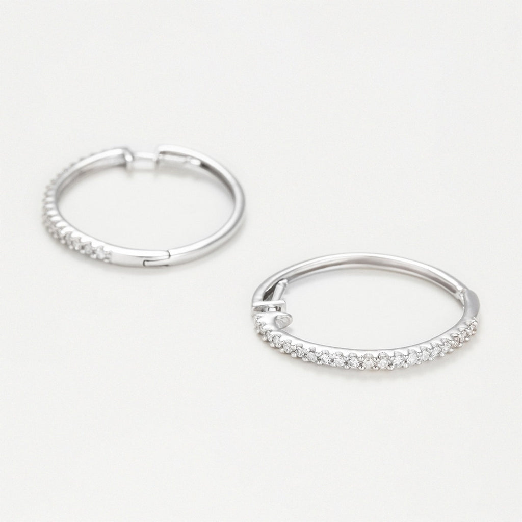 Boucles D'Oreilles "Créoles Light" 0,20Ct - Or Blanc